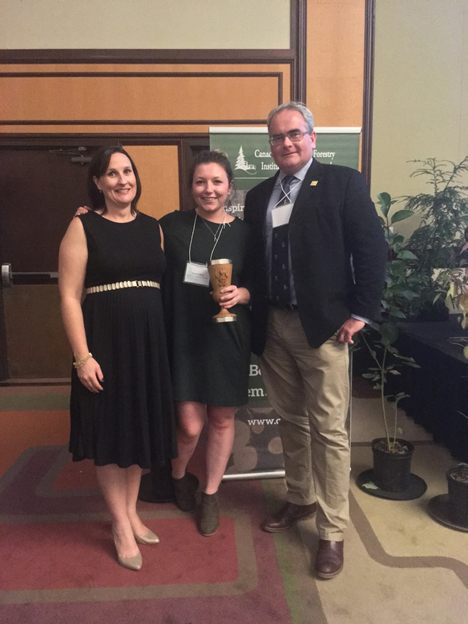 Megan Smith, CIF-IFC Past President; Dana Collins, CIF-IFC Executive Director; and Geraint Richards, Head Forester, Duchy of Cornwall, England.