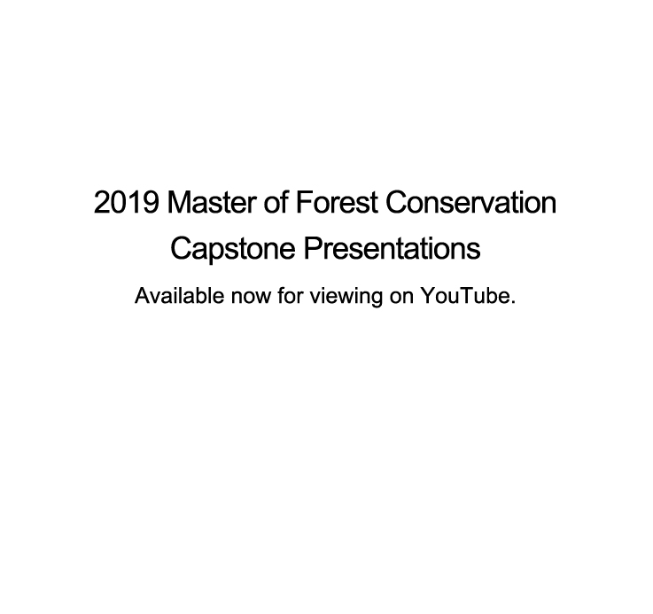 2019 Master of Forest Conservation Capstone Presentations