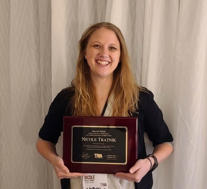 Forestry PhD Candidate Nicole Tratnik Wins Grand Prize in Excellence in Thermoset Polymer Research Competition